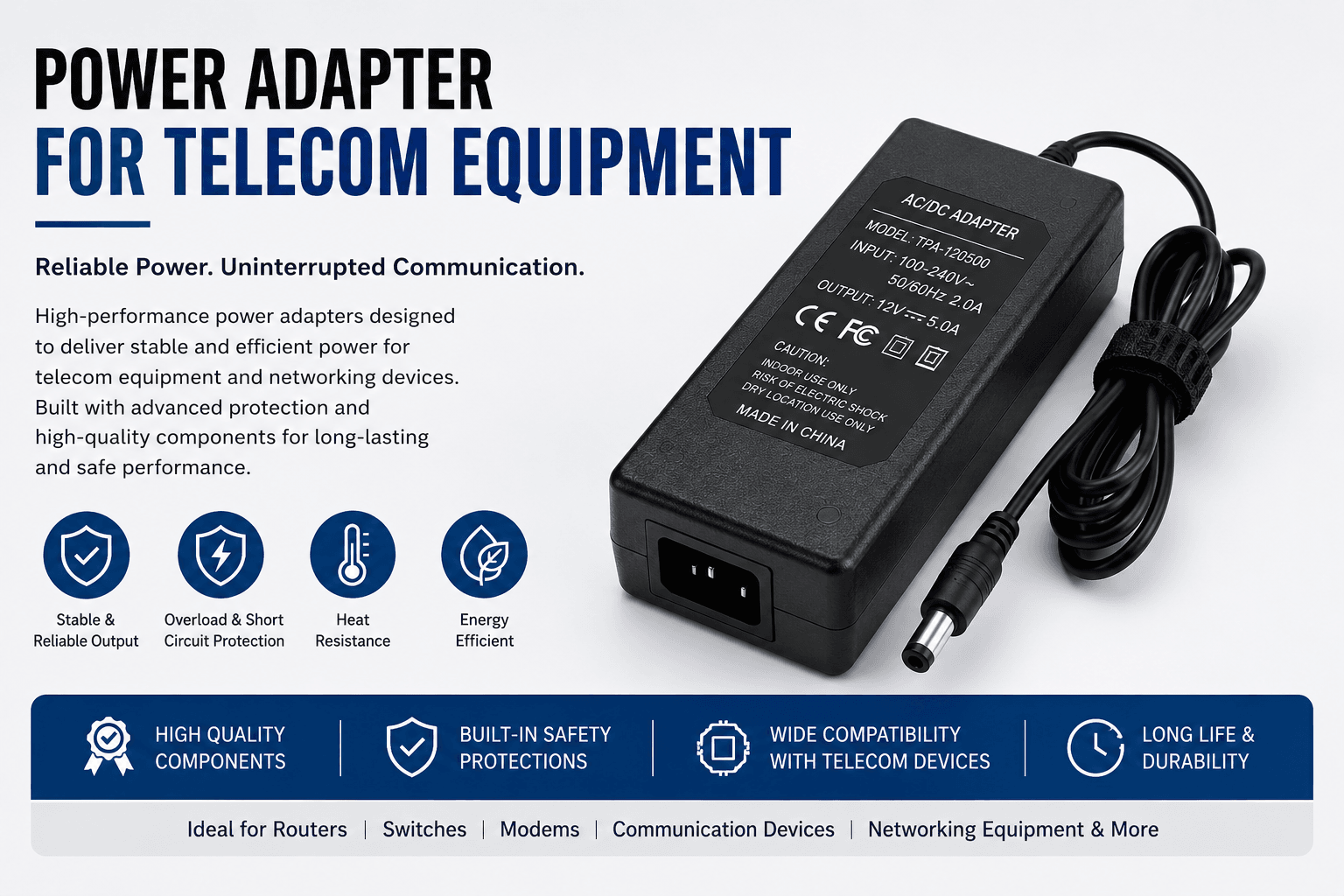 Best Power Adapter for Telecom Equipment Manufacturers & Suppliers
